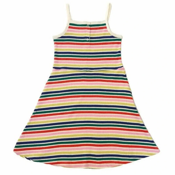 BUNDLE 2 Hanna Andersson Girls Striped Cami Fit & Flare Dress rainbow ribbed - Picture 6 of 7